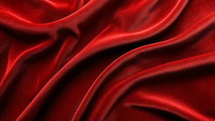 Obraz premium Deep Red Velvet Texture with Elegant Folds