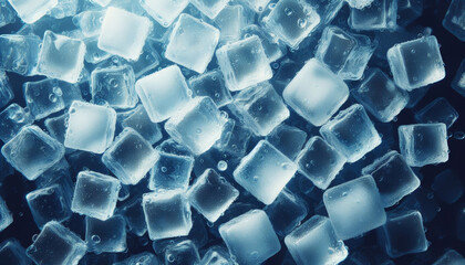 Ice cube background, drink, ice cube texture, feel the freshness and coolness of water from ice cubes.