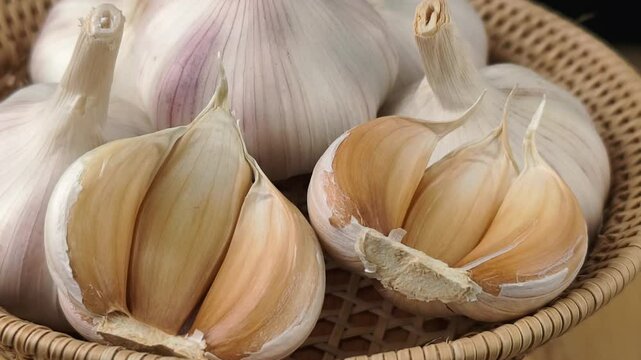 Close-up of dried garlic
