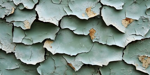 Cracked paint, aged texture, close-up view