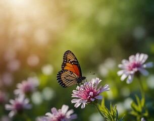 Obraz premium monarch butterfly on flower