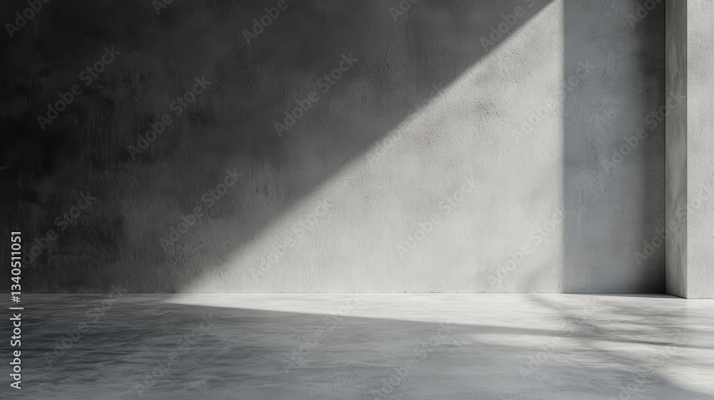 Poster illuminated concrete: the interplay of light and shadow dances across a minimalist concrete surface,