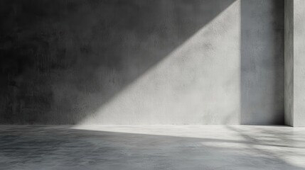 Illuminated Concrete: The interplay of light and shadow dances across a minimalist concrete surface, creating a dynamic visual experience of architectural elegance. The image explores texture.