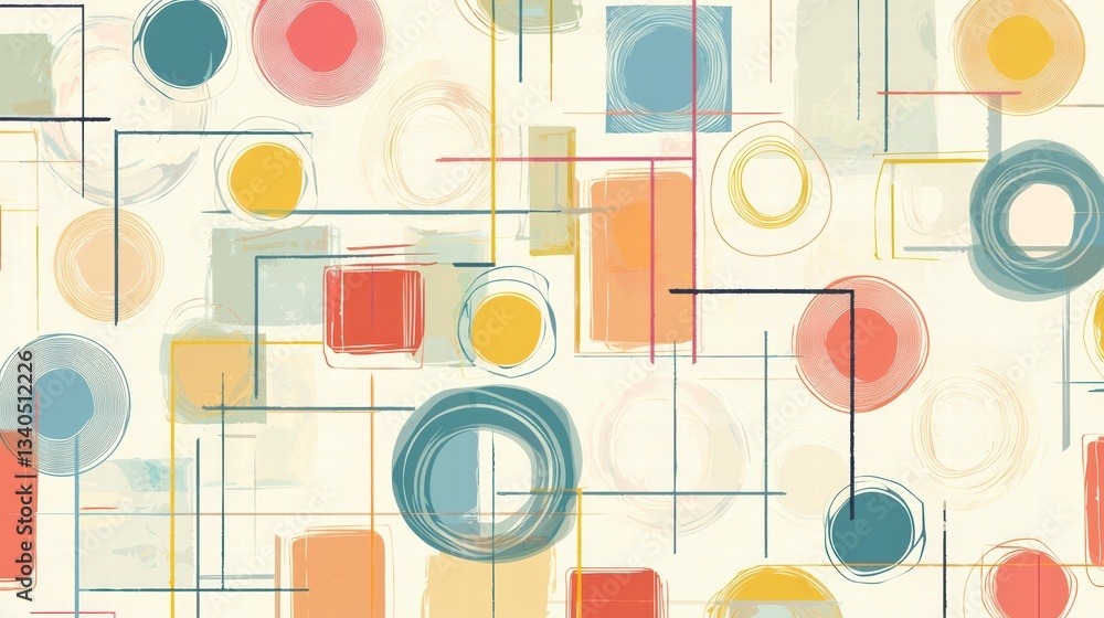 Poster abstract geometric delight: a captivating display of geometric forms bursts forth, adorned with spla