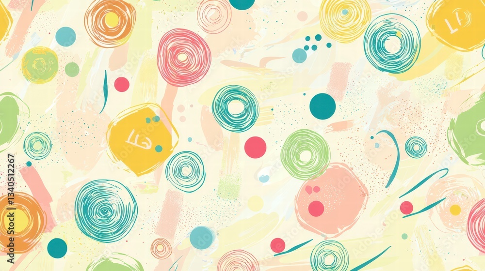Poster joyful circles of color: a whimsical pattern of colorful circles floats across the scene, exuding a 