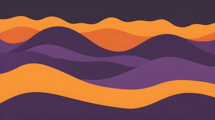 Minimalist Waves in Purple to Orange Gradient