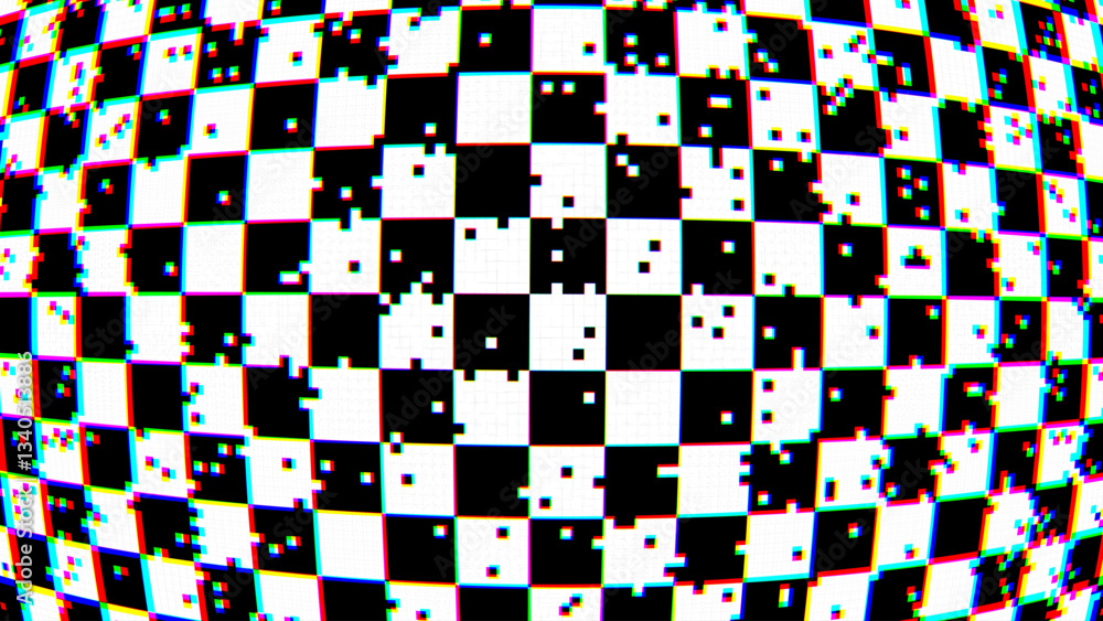 Aufkleber weird pixels glitch effect abstract background. glitched stripes and random pixels television screen