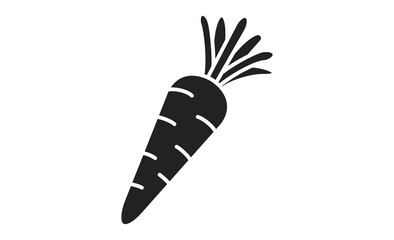にんじんのシンプルな線画アイコン 野菜のモノクロイラスト
