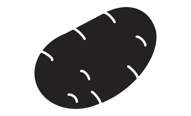 ジャガイモのシンプルな線画アイコン 野菜のモノクロイラスト