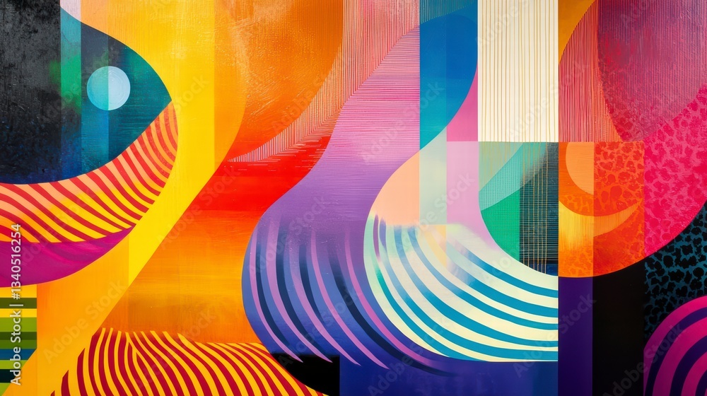 Poster abstract vibrant colors: an explosion of vibrant hues and dynamic lines create a captivating abstrac