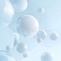 Ethereal medical digital bubbles in a gradient blue background