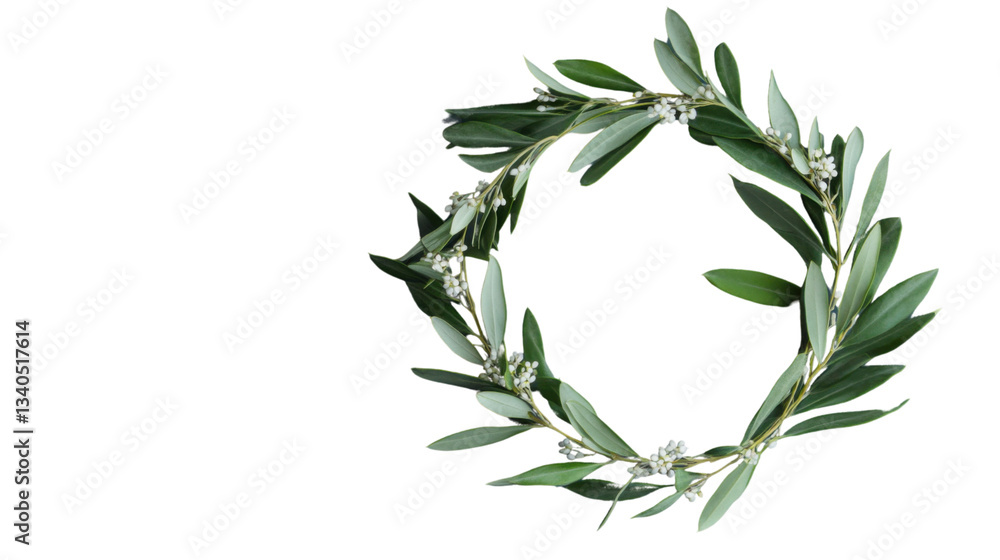 Aufkleber olive branch wreath creating a circle on transparent background
