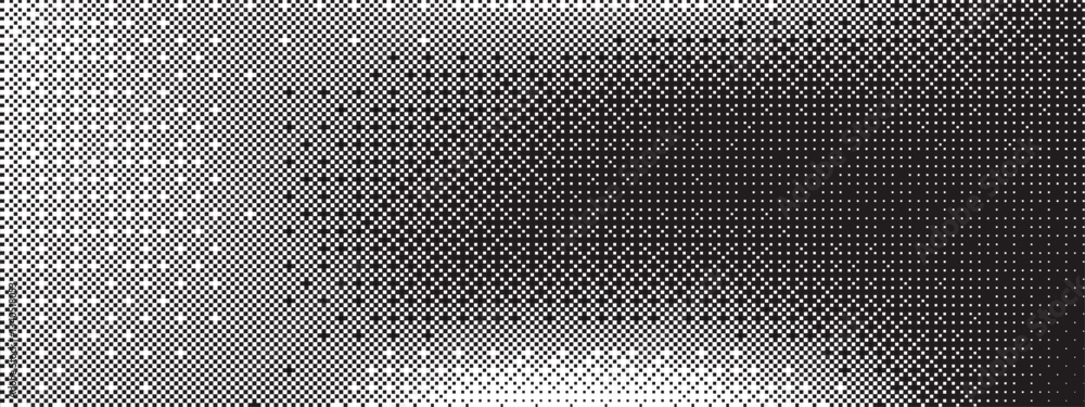 Poster black and white random pixels pattern. bitmap texture background. 8 bit video game screen wallpaper.