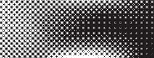 Black and white random pixels pattern. Bitmap texture background. 8 bit video game screen wallpaper. Vector illustration