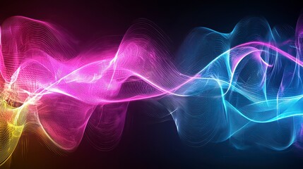 Obraz premium Vibrant Smoke Waves: Dynamic swirls of colorful smoke dance across a dark expanse, creating an mesmerizing abstract piece that speaks to the imagination.