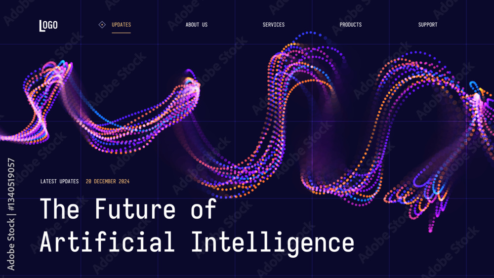 Poster Digital Data Flow Spiral Vector Background. Big Data AI Technology Lines. Wireless Data Transmission. High Speed Light Trails. Information Flow in Virtual Reality Cyberspace. Vector Illustration.