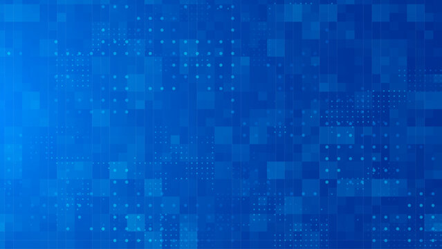 Abstract Digital Technology Futuristic Background. Square Pixels Halftone Pattern Tech Mosaic. Technology or Science Research Presentation Backdrop. Vector Illustration.