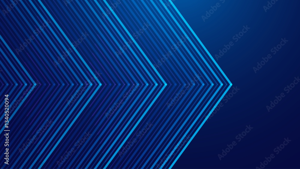 Poster blue digital halftone arrow pointing to the right. abstract technology background. hi-tech business 