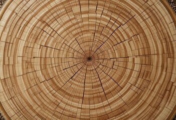 Unique circular wood pattern from a freshly cut tree stump