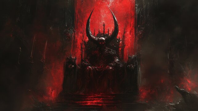 Devilish temptation the dark lord s throne of power and dominion. Demonic Overlord. Illustration illustration