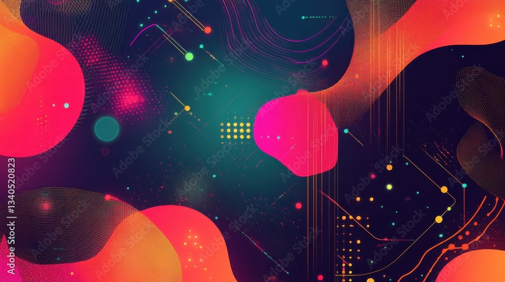 Poster new age of data visualization. data science and visual management design concept. abstract backgroun
