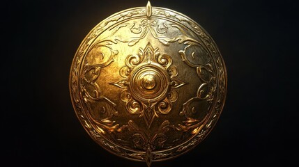 Golden fantasy shield