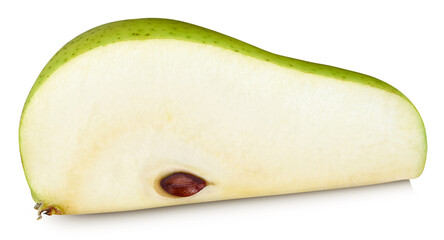Pear slice isolated on white background clipping path