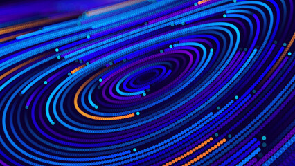 Digital Swirl Abstract Data Flow. Ideal for AI, Big Data, Space Exploration, and Machine Learning Concepts. Perfect for Technology, Science, and Digital Network Visualizations. Vector.