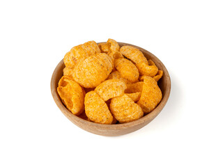 Hummus chickpea chips, chick pea crisps pile, healthy orange snack, fried legume crunchies