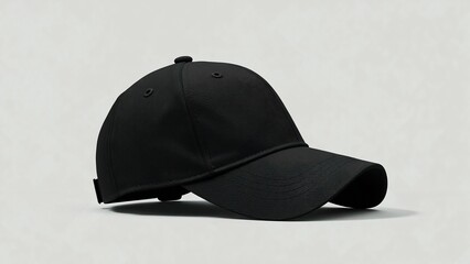 black baseball cap mock up with grey background