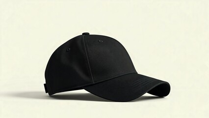 black baseball cap mock up with light green background