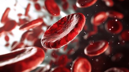 Fototapeta premium Scientific Visualization of Healthy Round Red Blood Cells in Laboratory Setting