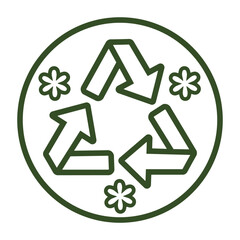 Vector Icon Representing Recycling in Cosmetics and Skin Care Product Packaging