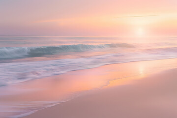 Soothing Seaside with Waves Under a Pastel Sky