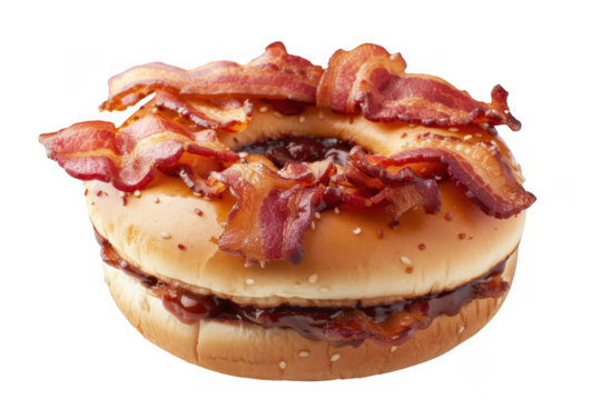 Fresh and tasty chicken cheeseburger in transparent png format created using generative ai for food branding and design projects