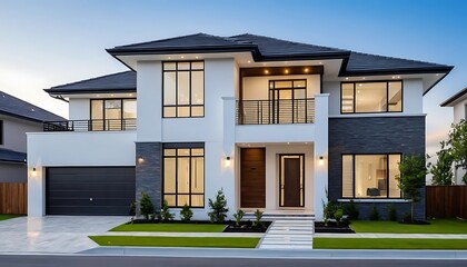 Fototapeta premium Elegant and Stylish House Exterior Captured in Stunning Close Up