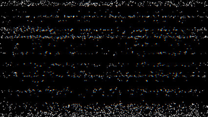 CRT CCTV or VHS Video White Noise Background. Scanlines Vibration Glitch. Video Damage Overlay Texture. Nostalgic Vintage 80s 90s Surveillance Technology Vector Illustration.