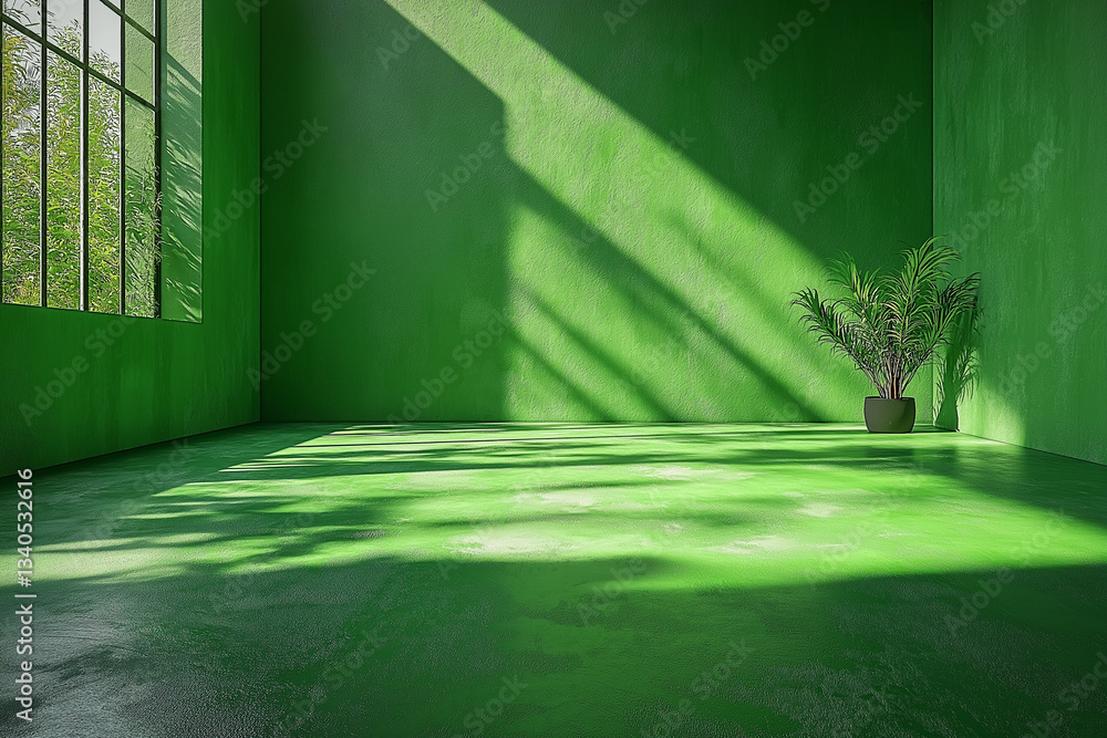 Poster clean green screen background with soft emerald-to-lime gradient for text & graphics