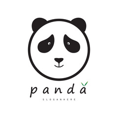 Panda bear Logo design vector template.