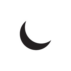 Crescent moon icon on white background. Night icon. Crescent moon icon. Minimalist style.