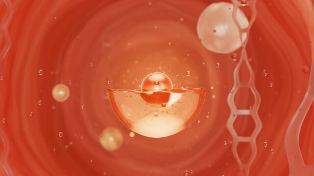 Glowing, Molecular essence, Skin cells interaction, Rejuvenation, Nourishment, Essential vitamins and nutrients, Cell beauty, Essence component, Cell water drops, Moisturizing, Penetration, Absorption