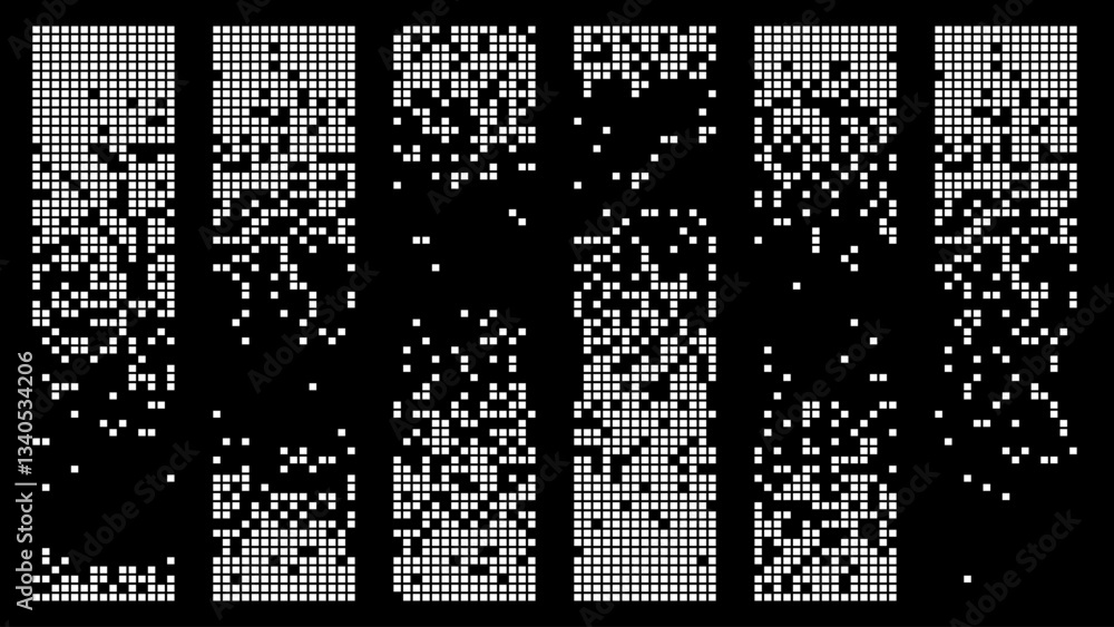Poster abstract y2k pixel gradation dithering halftone fade gradation effect graphic design elements set. b