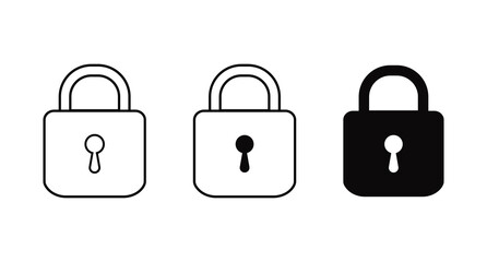 padlock icon vector. symbol, sign, locked set design