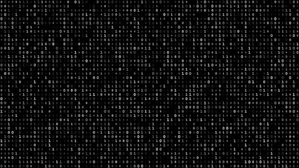 Abstract Matrix Binary Stream Code. Black Binary Code Matrix. 0 and 1 Numbers Wallpaper. Computer Science Bg. Graphic Data Decryption Algorithm Coding Hacker Concept. Vector Illustration.