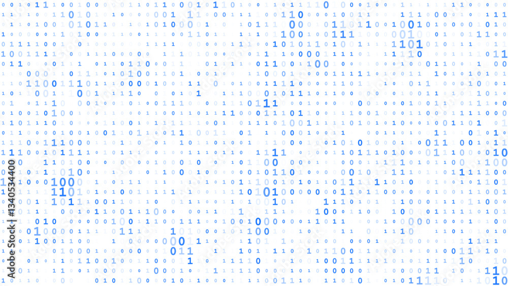 Fototapete Abstract Matrix Binary Stream Code. White Binary Code Matrix. 0 and 1 Numbers Wallpaper. Computer Science Bg. Graphic Data Decryption Algorithm Coding Hacker Concept. Vector Illustration.