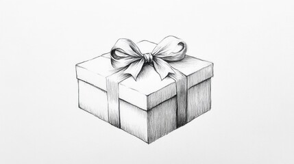 Obraz premium Simple gift box drawing