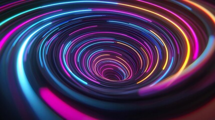 Obraz premium Abstract Journey Through Colorful Swirls Illustrating the Depths of the Universe