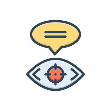 Color illustration icon for witness