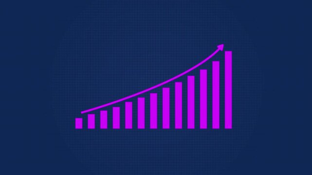growing up.business graph chart icon animation background.