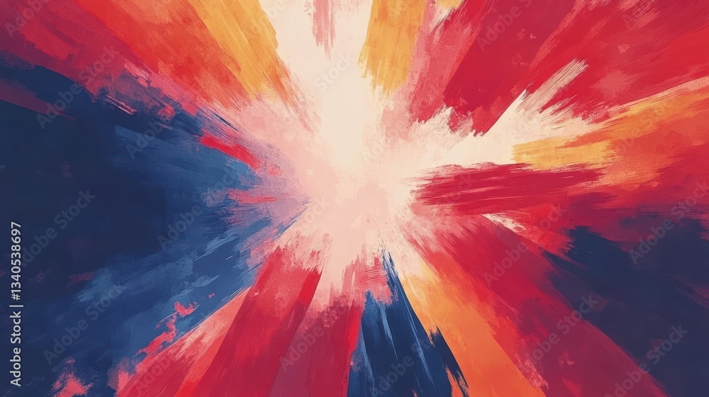 Aufkleber abstract colorful background with brush strokes radiating from a central point.